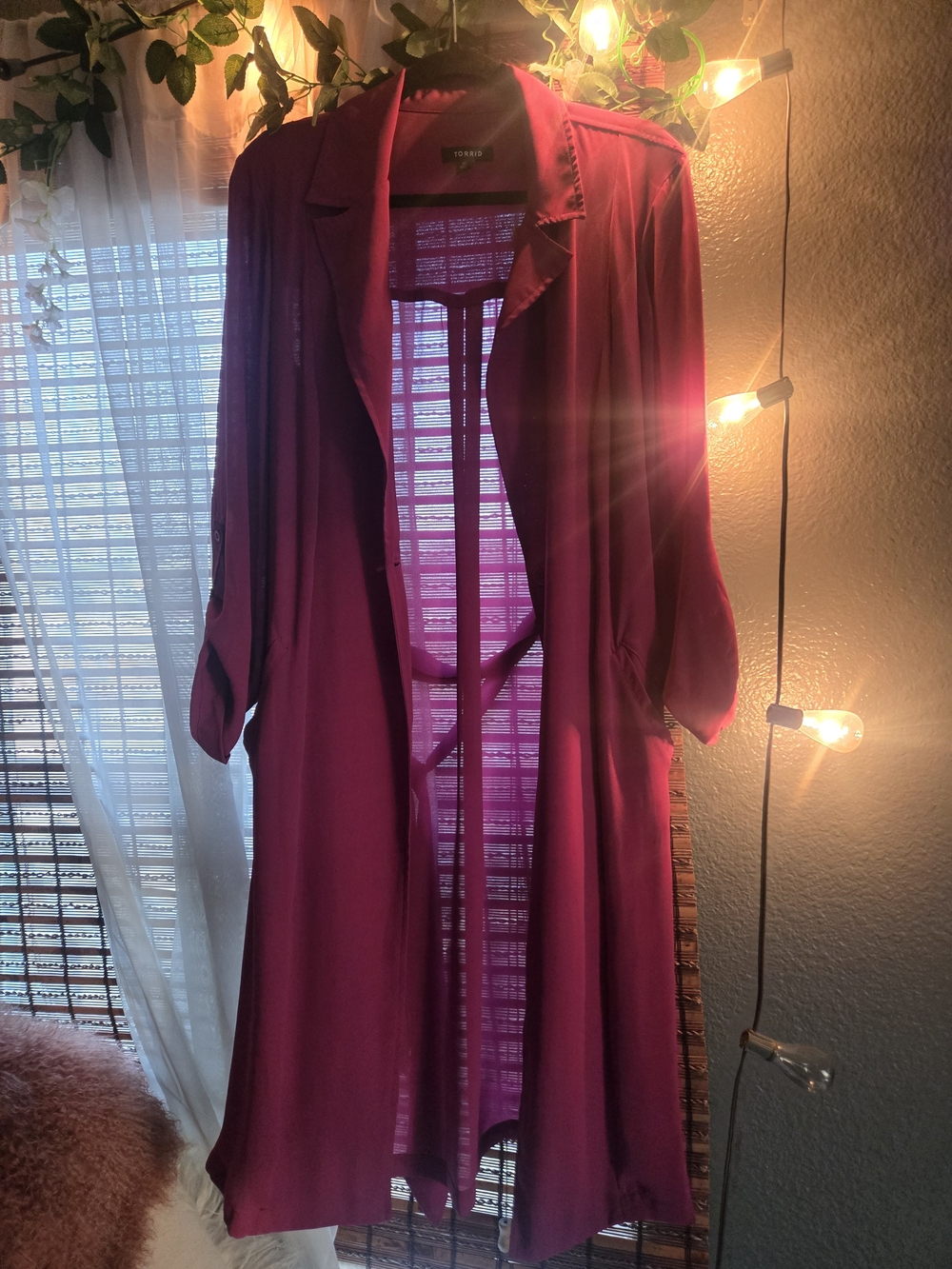 TORROD like new - chiffon duster/trenchcoat
